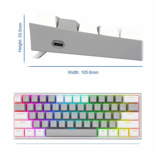 کیبورد مکانیکال با سیم ردراگون FIZZ K617 RGB - Image 6